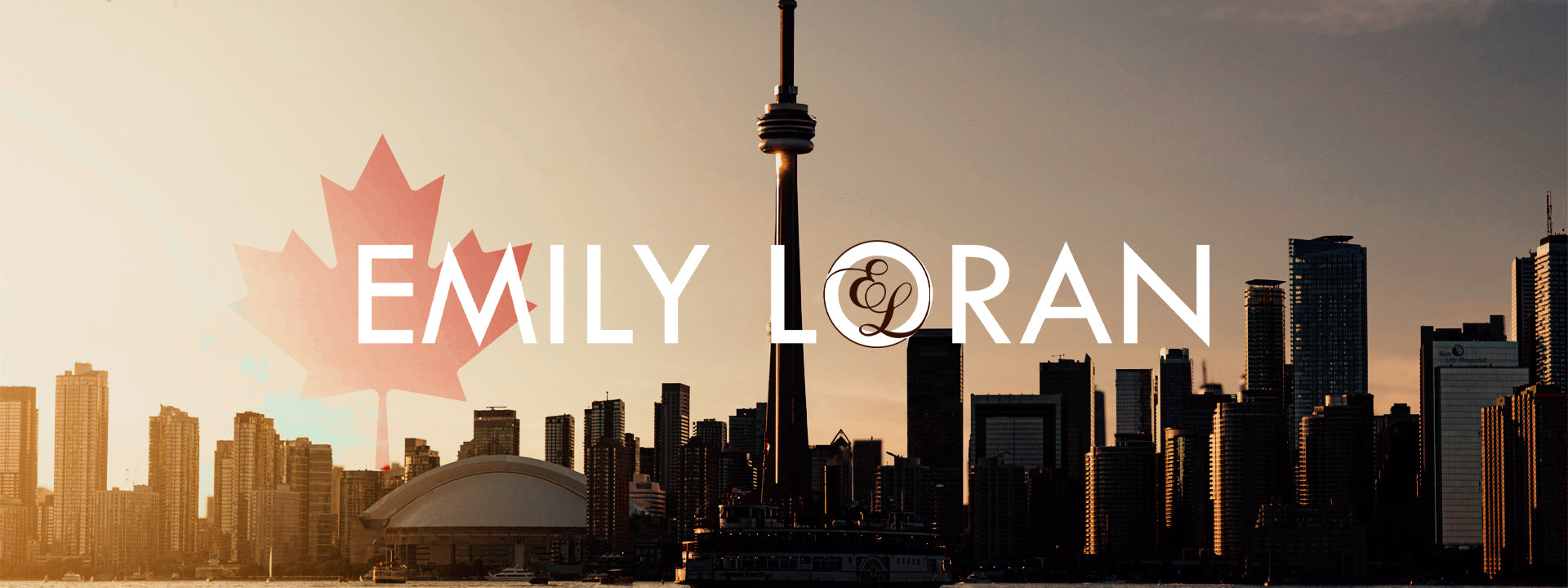 Emily Loran logo with Toronto skyline, blog image for brand’s entry into Canadian market